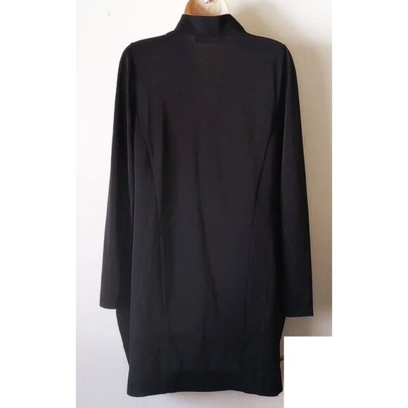 The Dazzling Drape Front Georgette Cardigan Jacket S Black Pockets  50off3 - Picture 2 of 6